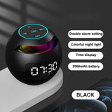 alarm clock black Mini altavoz Bluetooth LED pantalla despertador by malltor sold by malltor