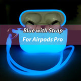 blue for airpods pro Caja luminosa para auriculares by malltor sold by malltor