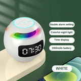 alarm clock white Mini altavoz Bluetooth LED pantalla despertador by malltor sold by malltor